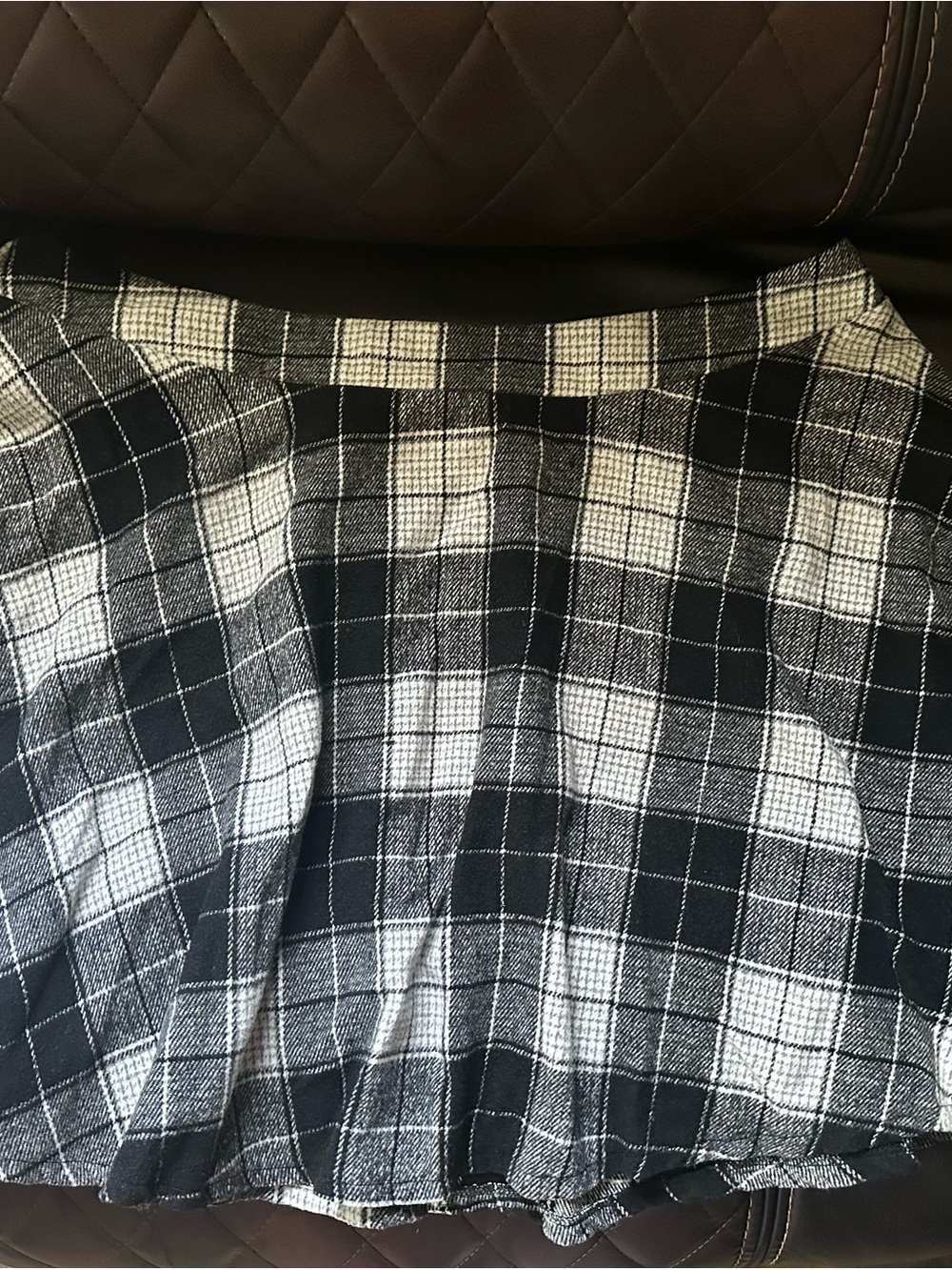 SHEIN Black & White Plaid Curve Skirt